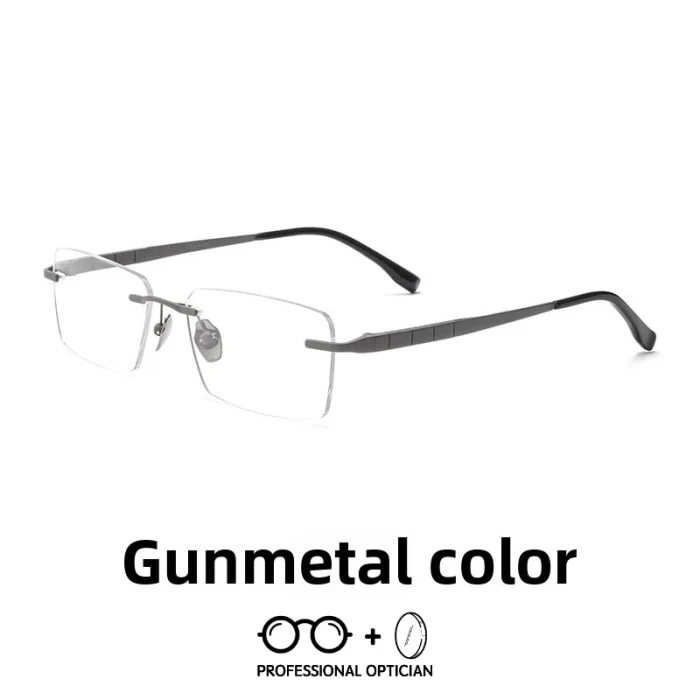 Ultralight Pure Titanium Simple Rimless Business Myopia Anti BlueLight Glasses Men Optical Prescription Multifocales Progresivos - Image 4