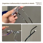Ultra-light Pure Titanium Rimless Spectacle Frames Gold Wire Small Frame Glasses Frames for Men Women Can Be Fitted with Lenses - Image 10