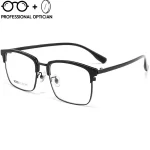 Business Full Frame High Quality Alloy Elastic Temple Myopia Hyperopia Astigmatism Anti Blue Light Prescription Optical Glasses - Image 2