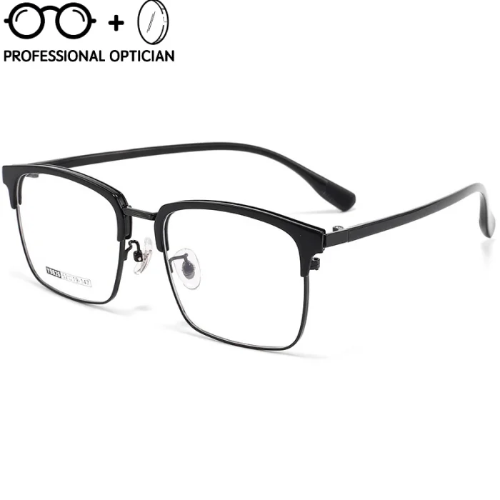 Business Full Frame High Quality Alloy Elastic Temple Myopia Hyperopia Astigmatism Anti Blue Light Prescription Optical Glasses - Image 2