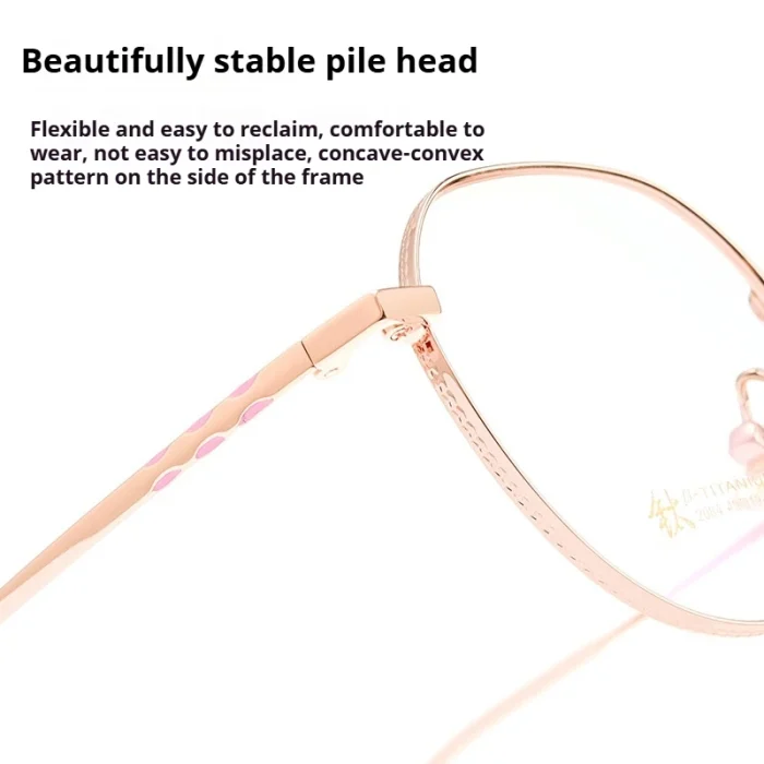Women's Vintage Titanium Glasses Frame - Retro Round HD Optical Eyewear, Lightweight Prescription Eyeglasses Blue Light - Image 9