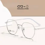 Unisex Ultra Light Polygon Alloy Fashion Myopia Hyperopia Astigmatism Anti Blue Light Prescription Optical Glasses - Image 6