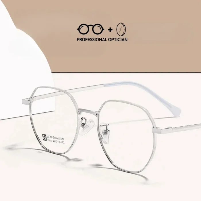 Unisex Ultra Light Polygon Alloy Fashion Myopia Hyperopia Astigmatism Anti Blue Light Prescription Optical Glasses - Image 6