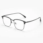 Large Frame for Men with Big Faces Stylish Tough Semi Rimmed Brow Bars High End Myopia Prescription Blue Light Glasses