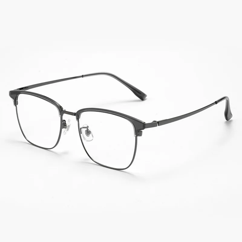 Large Frame for Men with Big Faces Stylish Tough Semi Rimmed Brow Bars High End Myopia Prescription Blue Light Glasses