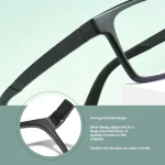 Men's Sport Black Frame Glasses Men- Oversize TR90 Design Sports Eyeglasses for Large Faces, Anti-Slip Temples Shockproof Lenses - Image 8