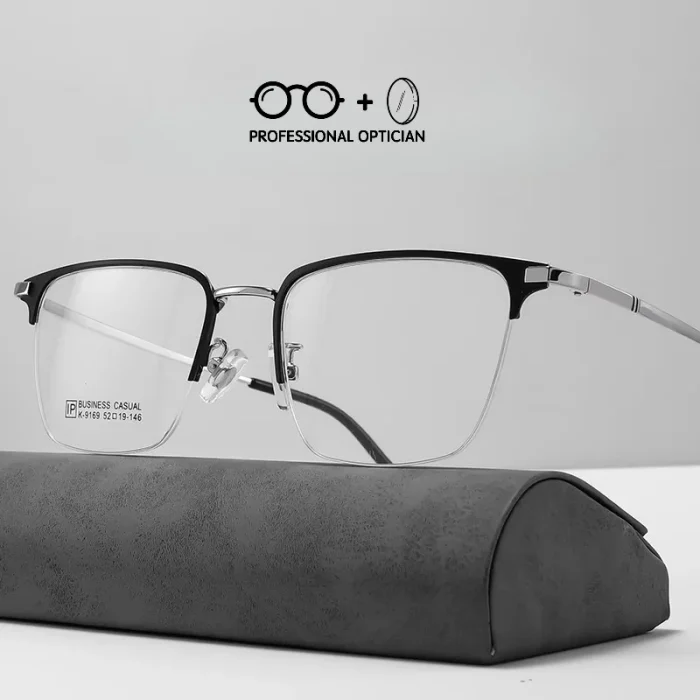 Simple Business Fashion Versatile Ultra Light Alloy Myopia Hyperopia Astigmatism Anti Blue Light Prescription Optical Glasses - Image 5