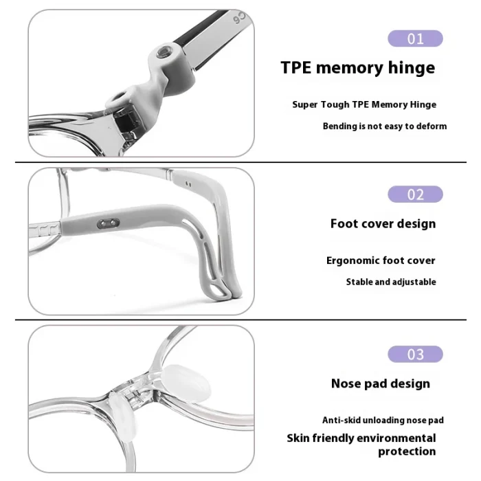 Screwless Safe Sports Adjustable Junior Myopia Control Children’s Blue Light Glasses Men Optical Prescription Progressive - Image 12