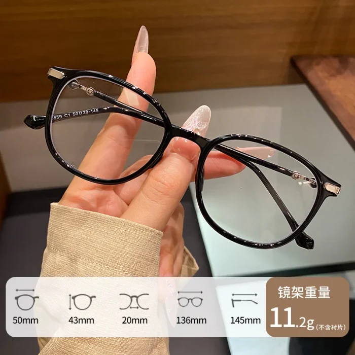 High End Retro Tortoiseshell Round Frame Korean Style Myopia Hyperopia Astigmatism Anti Blue Light Prescription Optical Glasses - Image 4