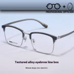 Business Full Frame High Quality Alloy Elastic Temple Myopia Hyperopia Astigmatism Anti Blue Light Prescription Optical Glasses - Image 8