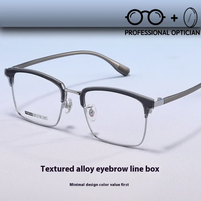 Business Full Frame High Quality Alloy Elastic Temple Myopia Hyperopia Astigmatism Anti Blue Light Prescription Optical Glasses - Image 8