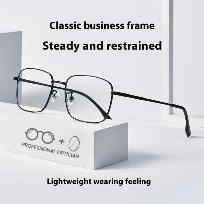 New Ultra-light Pure Titanium Business Full-frame Anti-blue Light Myopia Prescription Multifocal Progressive Glasses Men Women - Image 6