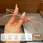 High End Retro Tortoiseshell Round Frame Korean Style Myopia Hyperopia Astigmatism Anti Blue Light Prescription Optical Glasses