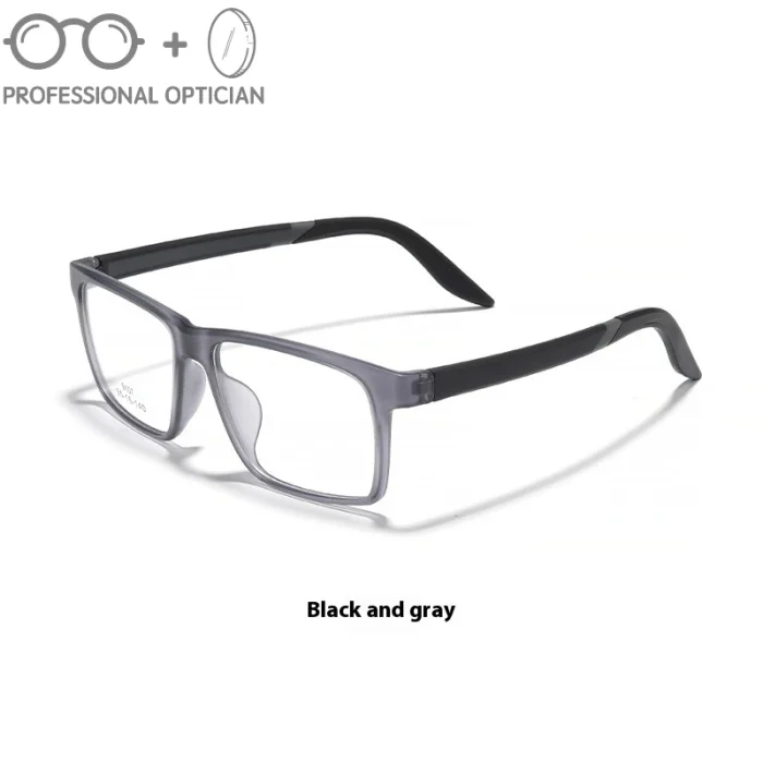 Men's Sport Black Frame Glasses Men- Oversize TR90 Design Sports Eyeglasses for Large Faces, Anti-Slip Temples Shockproof Lenses - Image 4