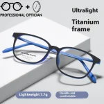 Rubber Titanium Full Titanium Ultralight Men's Student Myopia Hyperopia Astigmatism Anti Blue Light Prescription Optical Glasses - Image 8