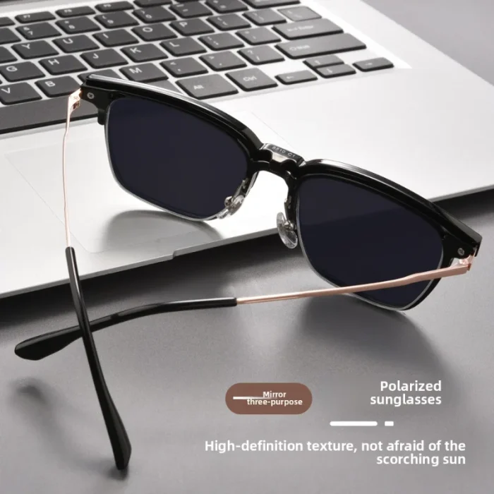 TR90 Magnetic Clip-On Business Sunglasses Night Driving Prescription Glasses Men Eyewear Summer Polarized Myopia Eyeglasses - Image 8