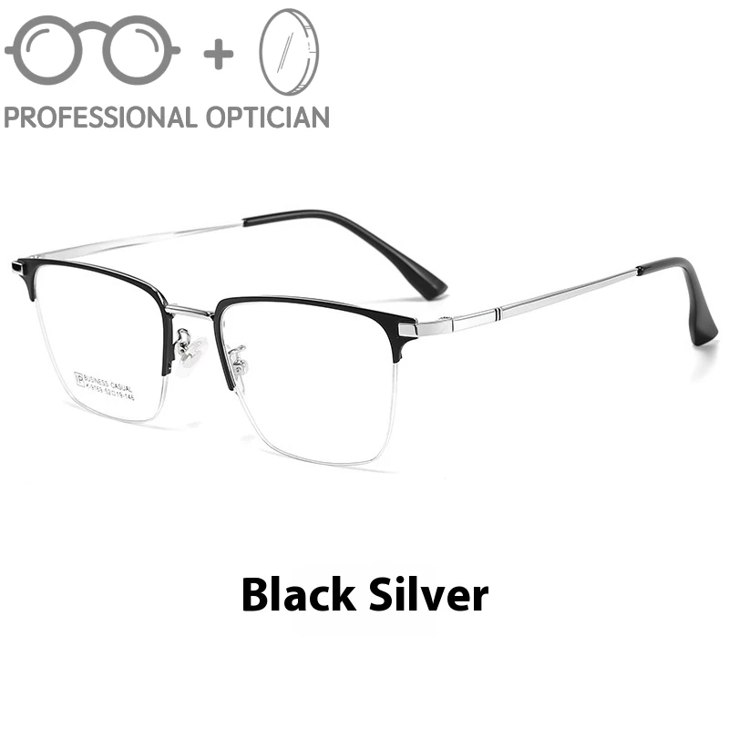 Simple Business Fashion Versatile Ultra Light Alloy Myopia Hyperopia Astigmatism Anti Blue Light Prescription Optical Glasses