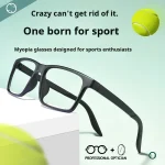 Men's Sport Black Frame Glasses Men- Oversize TR90 Design Sports Eyeglasses for Large Faces, Anti-Slip Temples Shockproof Lenses - Image 5